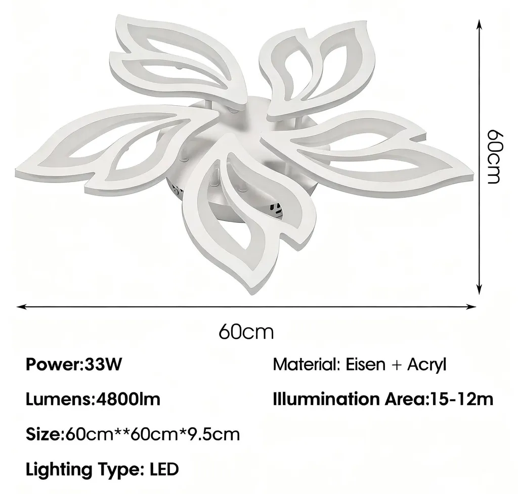 Plafonnier LED intelligent 60x60cm 33W avec intensité réglable et APP