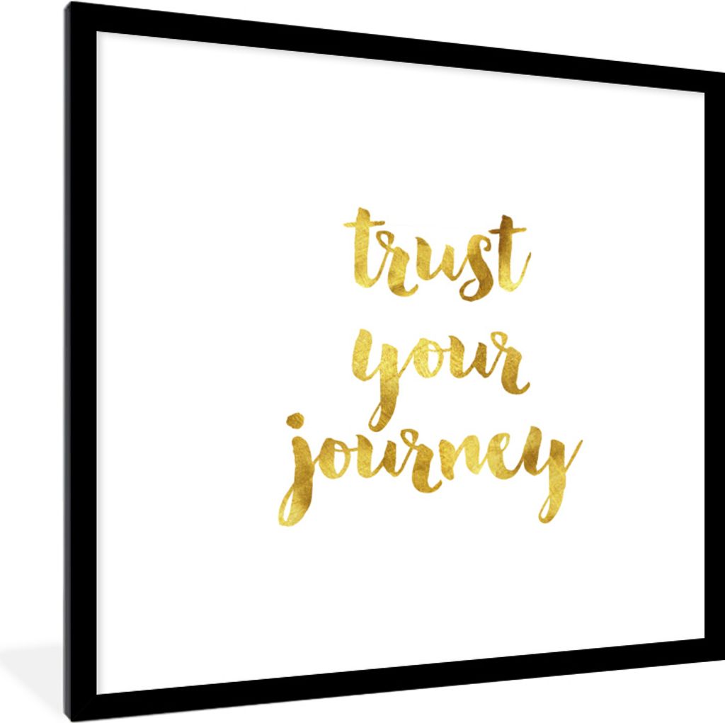 MuchoWow MuchoWow Gerahmtes Poster Zitate - 'Vertraue deinem Weg' - Sprichwörter - Gold 40x40 cm - Poster mit zchwarzem Bilderrahmen - Poster ...