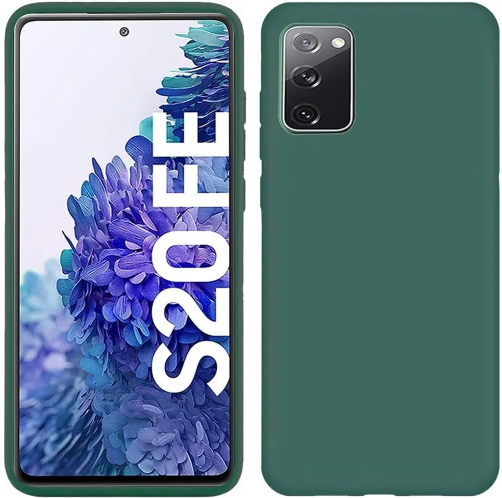 Custodia per Samsung Galaxy S20 FE / S20 FE 5G, custodia protettiva in silicone morbido in gomma liquida Verde notte