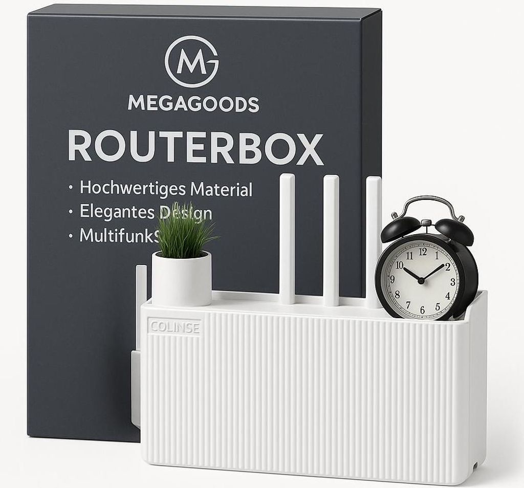 WLAN-Router Box Wandregal für TV Receiver Wohnzimmer Schlafzimmer DE.