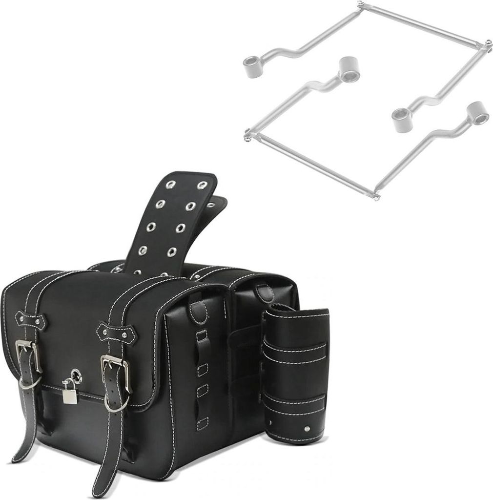Set Überwurf Satteltaschen und Satteltaschenhalter chrome passend für