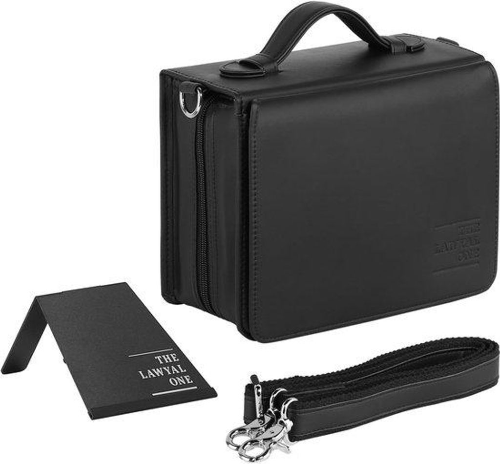 Kunstleer-Tasche XL, Schwarz, inkl. Etui, Lesezeichen, Buchstütze, 2024