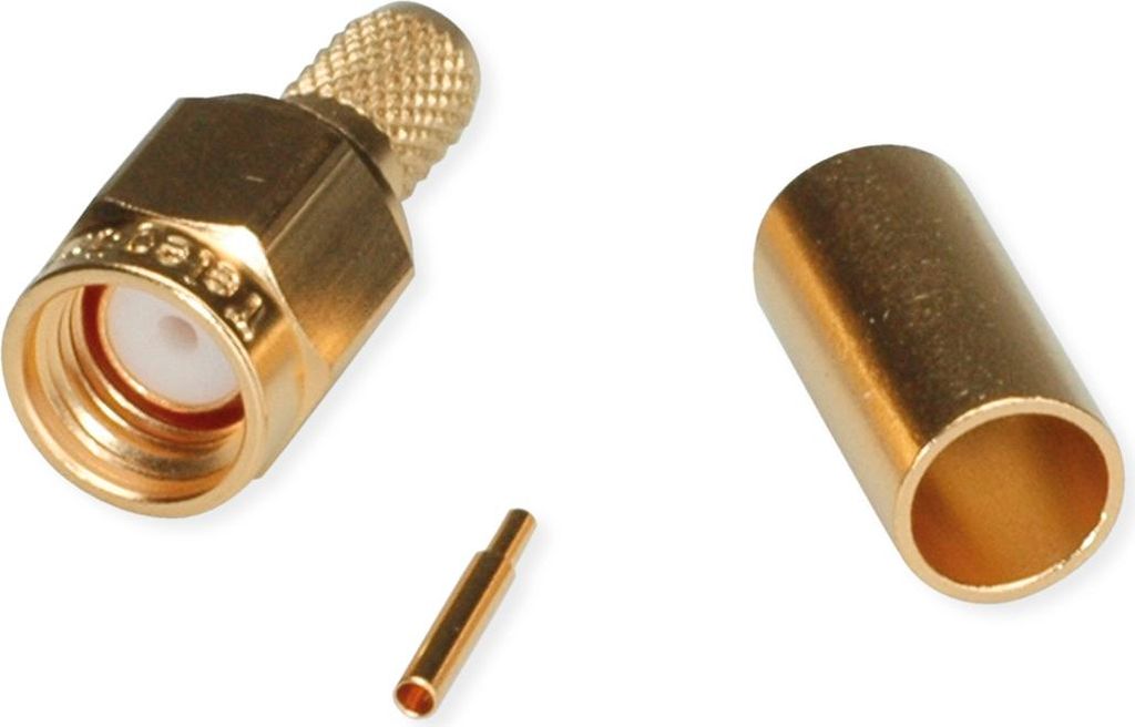 TELEGÄRTNER SMA-Crimpstecker für RG-58C/U, vergoldet, Löt-/Crimpanschluss