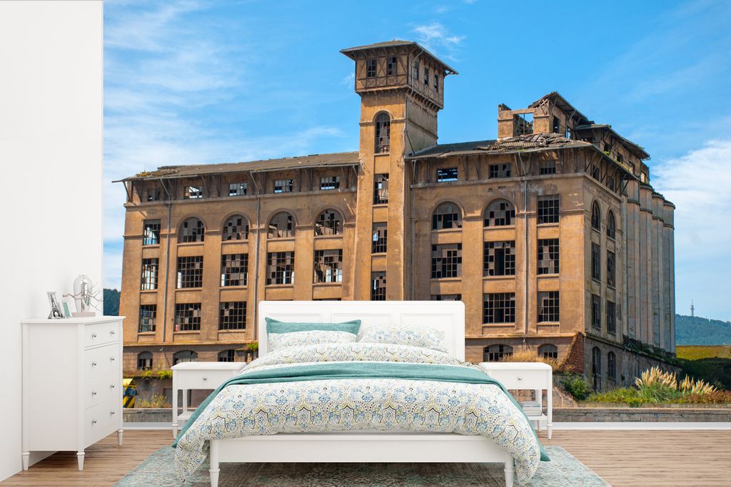 MuchoWow Fototapete für Wohnzimmer oder Schlafzimmer Wandtapete Vinyl Motivtapete Verlassenes Gebäude in Spanien - 360x240 cm - Vinyl-Tapete