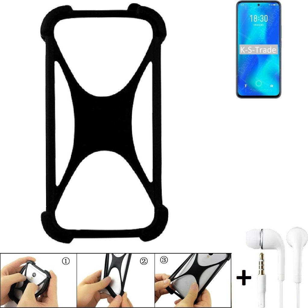 K-S-Trade Handy-Hülle + headphones kompatibel mit Meizu 18x Schutz-Hülle Bumper Silikon Cover Case Silikoncase Silikonbumper TPU Softcase