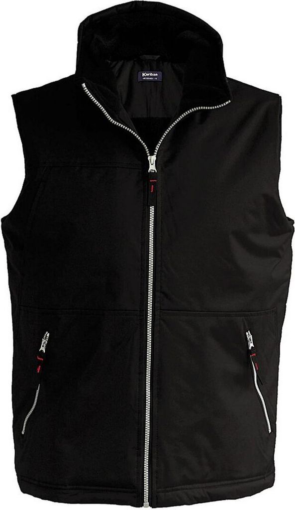 Kariban Herren Thermoweste Outdoorkleidung Weste Wind-Wasserabweisend, Größe:M, Farbe:Schwarz