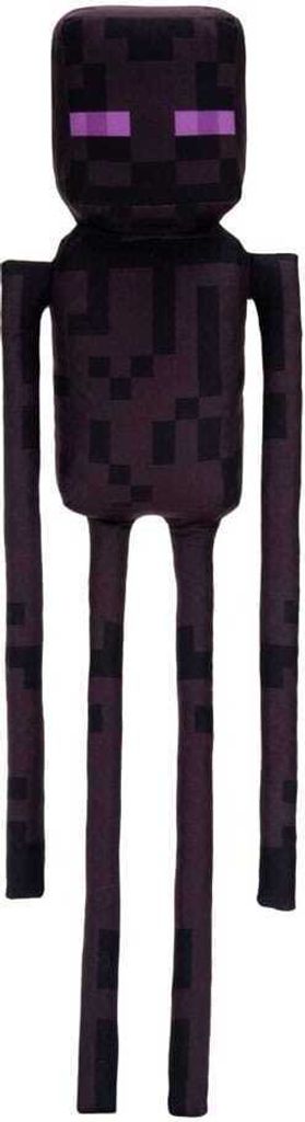 A plush toy of an Enderman from Minecraft, standing upright against a white background.