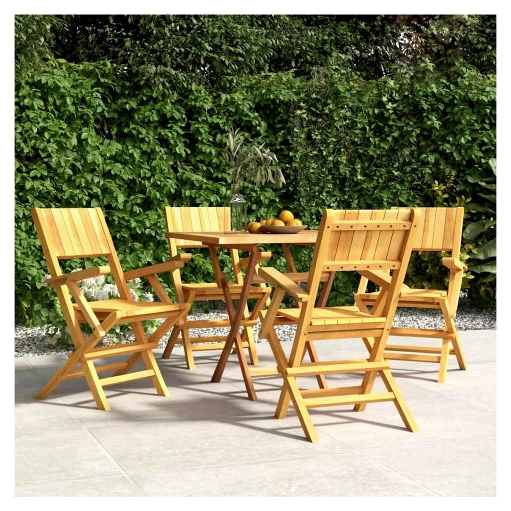 Klappstühle für den Garten, 4 Stück, 55x61x90cm, Teakholz