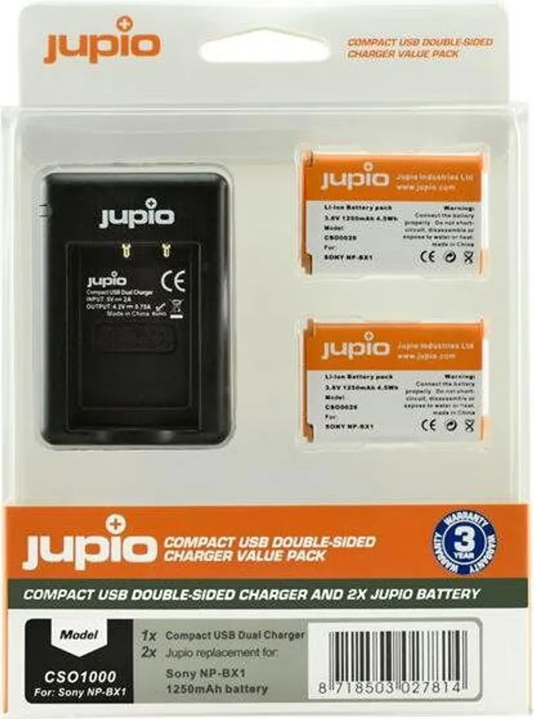 Pack Autonomie Sony : 2 Batteries NP-BX1 et Chargeur pour Vlog et Voyage