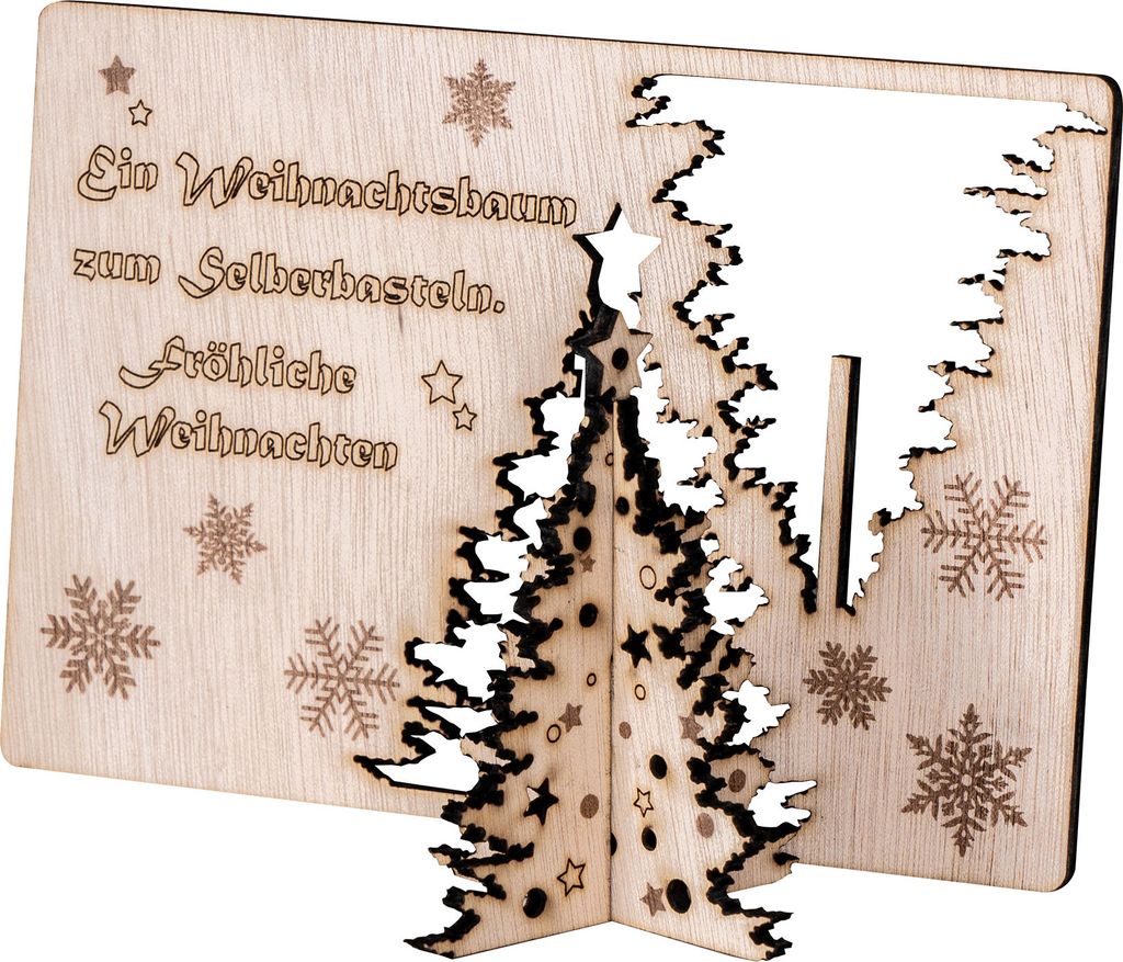 Weihnachtskarte DIY Birkenholz Weihnachtsbaum Weihnachten Holzkarte Aufsteller