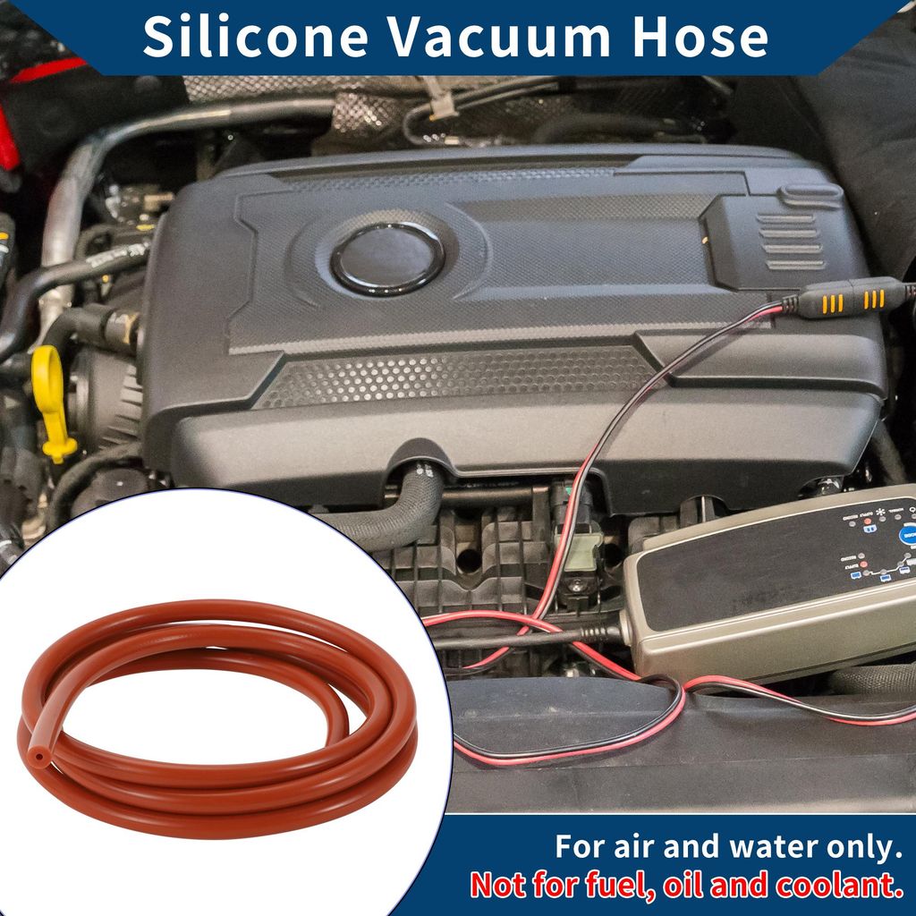 Silikon-Vakuumschlauch für Automobil-Vakuumsysteme Hochtemperatur 5Ft 1/16" 2mm ID 2,5mm Dicke 1 Stück Rot