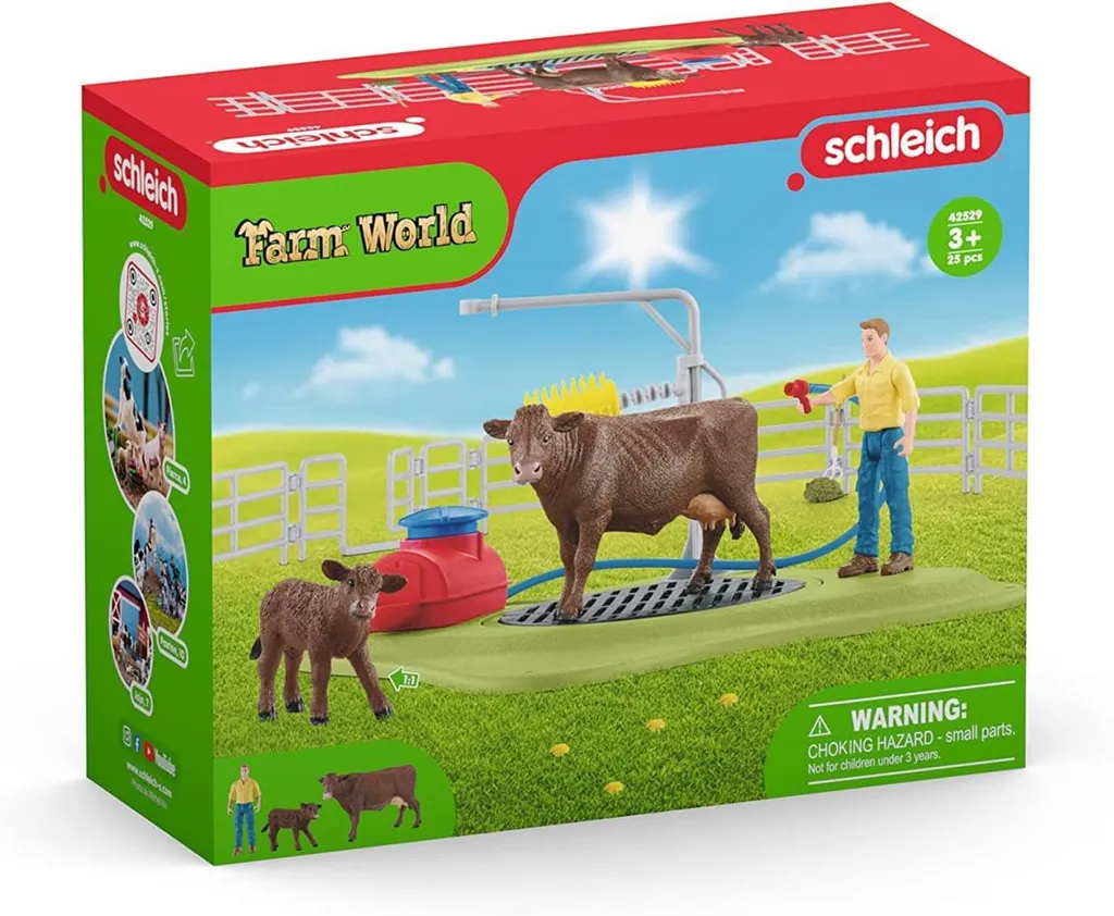 Station de lavage des vaches Schleich 42529 avec brosse rotative 360