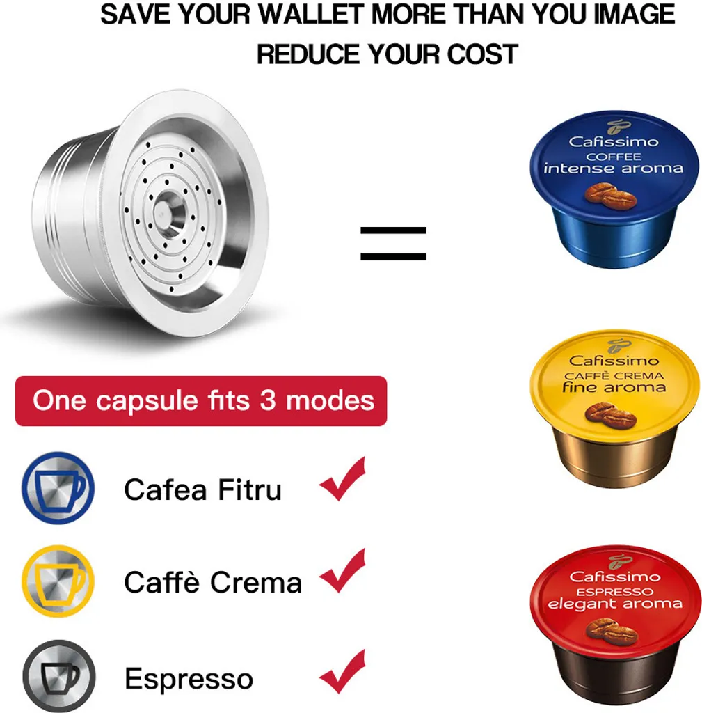 Porte-capsule Rechargeable Filtre Argenté pour Cafissimo et Coffee - 6