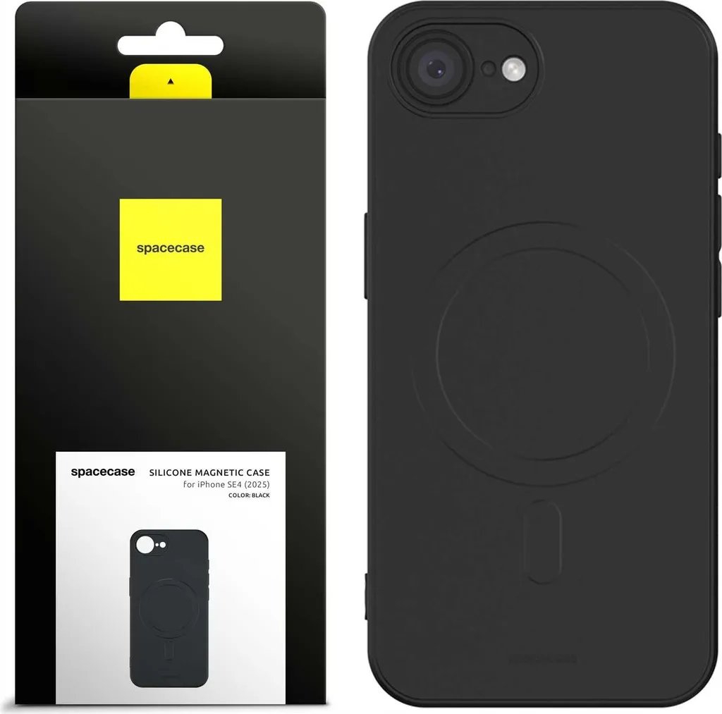 SPACECASE Custodia magnetica in silicone per iPhone 16E nero Nero