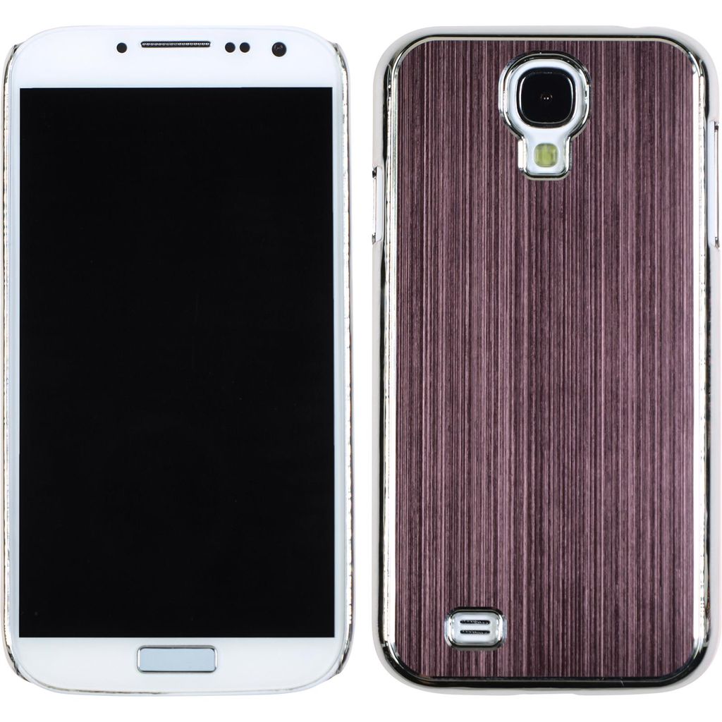 PhoneNatic Case kompatibel mit Samsung Galaxy S4 - Hülle braun Metallic Hard-case + 2 Schutzfolien