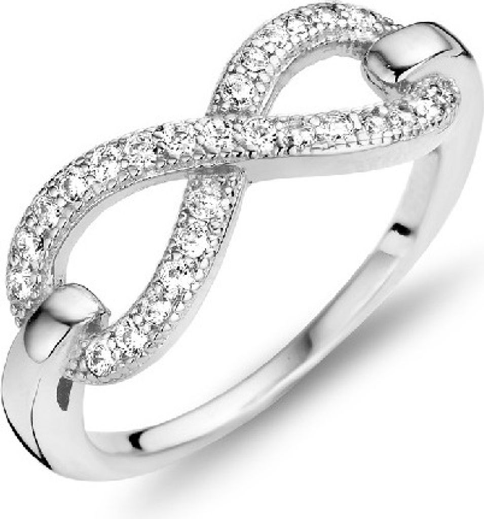 New Bling 9NB-0168-50 - Zilveren ring - zirkonia infinity - maat 50 - zilverkleurig