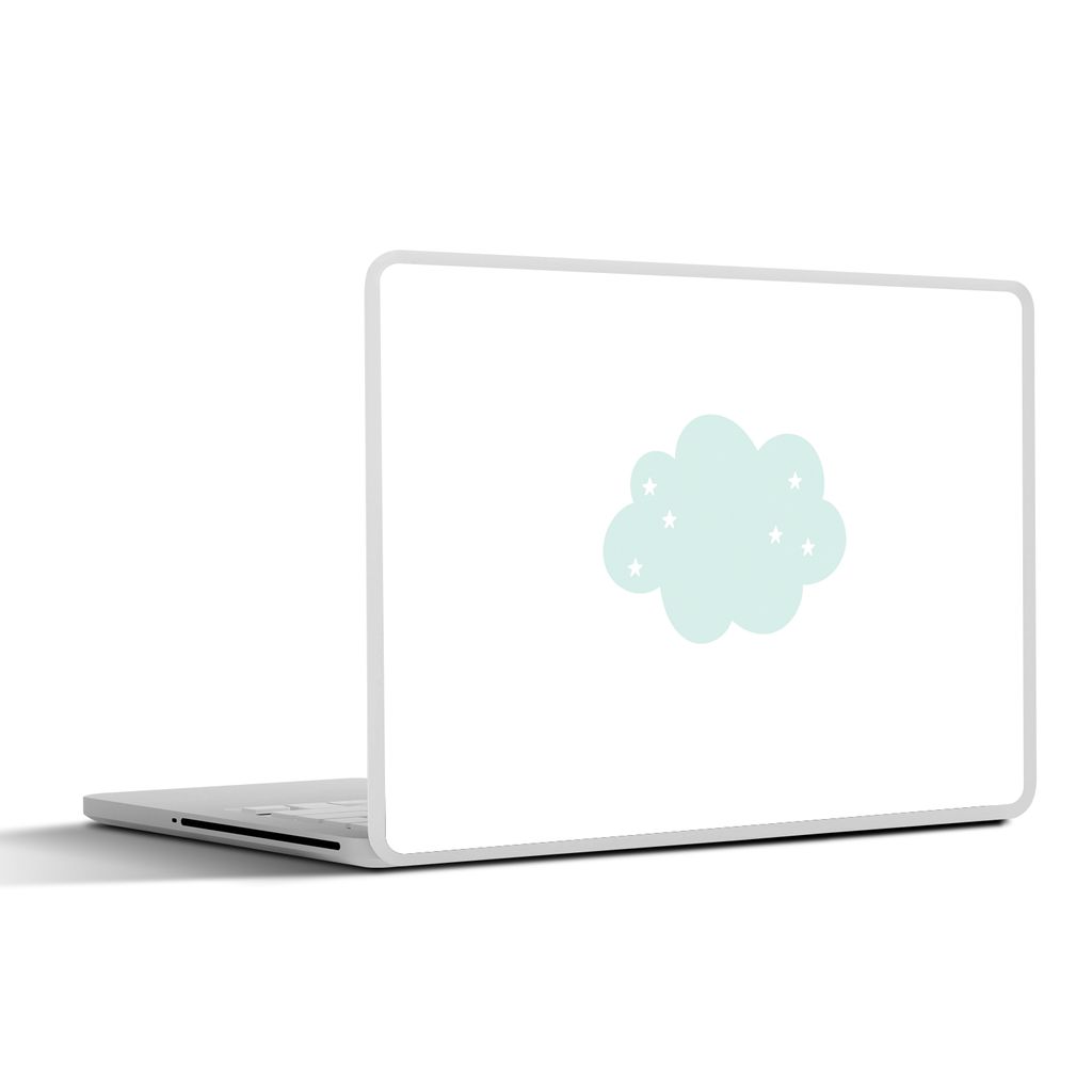 MuchoWow Laptop Aufkleber Sticker Cover Wolke - Sterne - Pastell - Kinder - Baby 30x21 cm - Sticker für Laptop - Selbstklebend