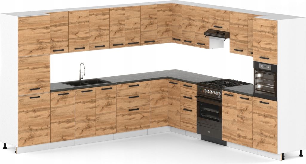 Küchenzeile Küchenblock moderne Küchenmöbel-Set Möbelsets Eiche Wotan
