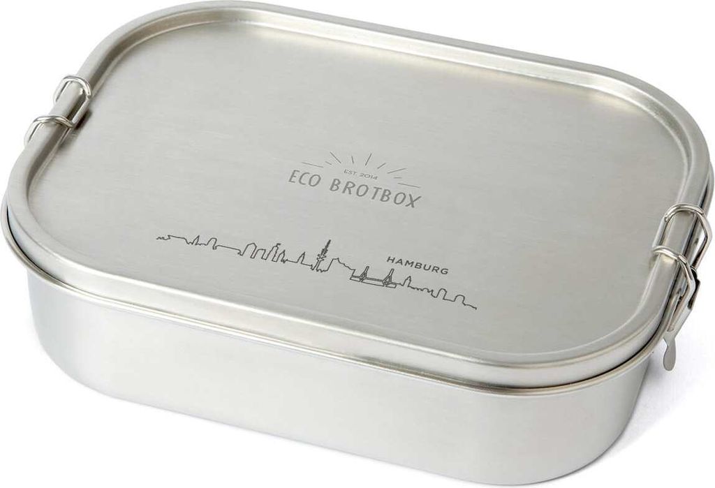 Bento Flex+ - Lunchbox aus Edelstahl mit 1,3 L Füllvolumen und flexiblem Trennsteg - Hamburg Edition