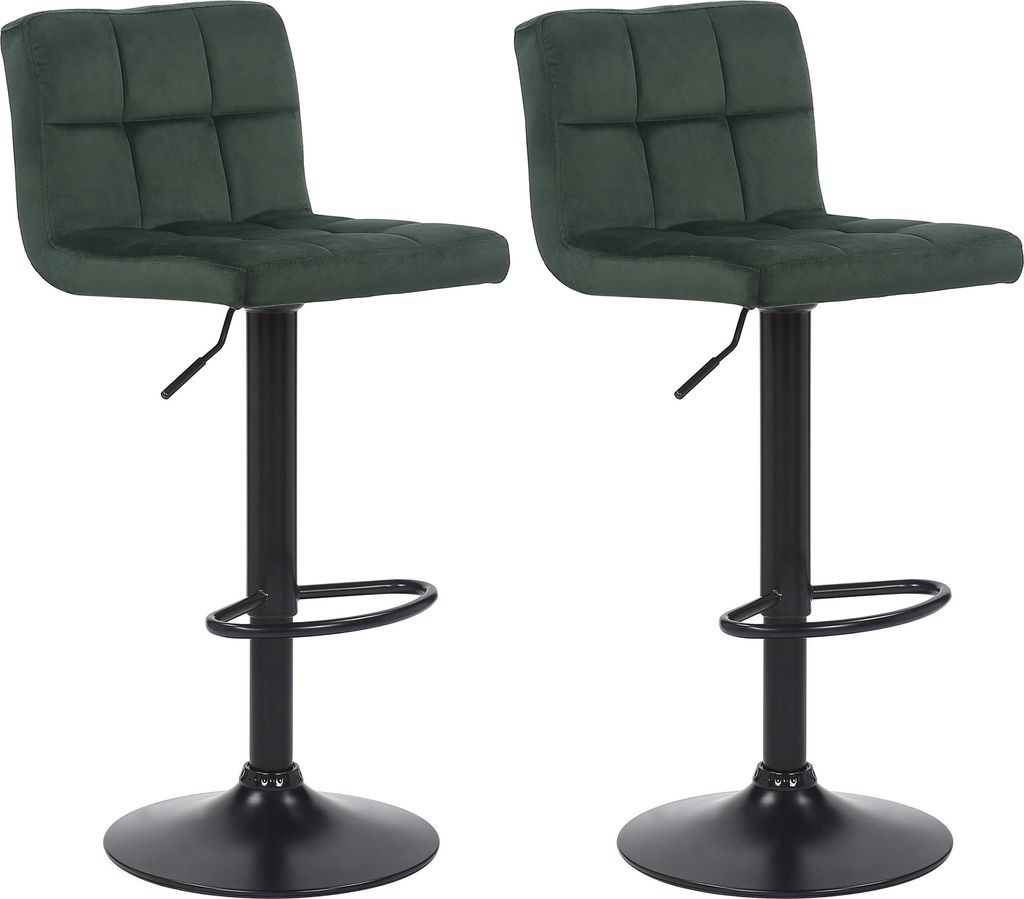 2er Set Barhocker HLO-CP64 Samt grün