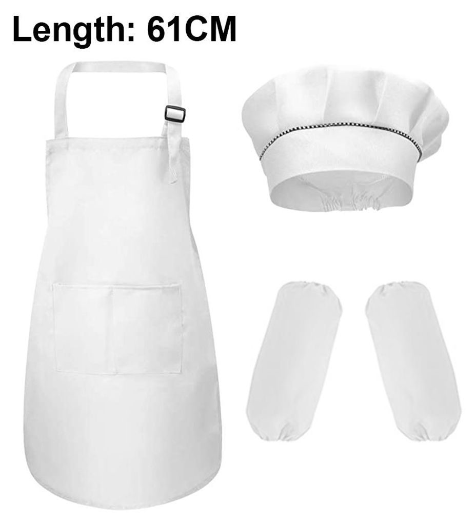 Set Kinderschürze und -mütze mit Ärmeln, Kochschürze für Kinder zum Kochen, Backen, Malen, Malen im Kindergarten