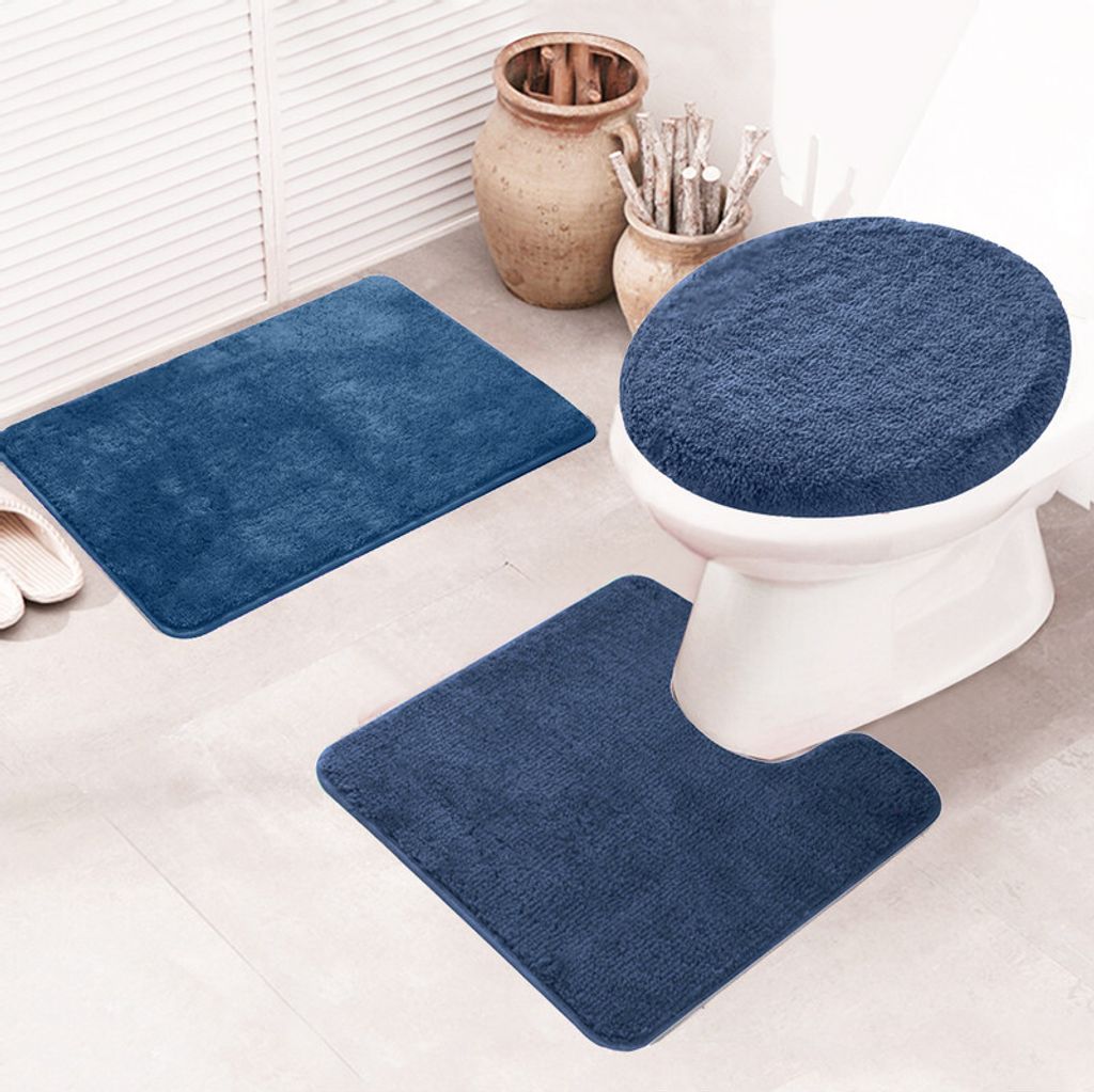 3-teiliges Badezimmer Teppich-Set, rutschfeste Microfaser, Produktbild 3