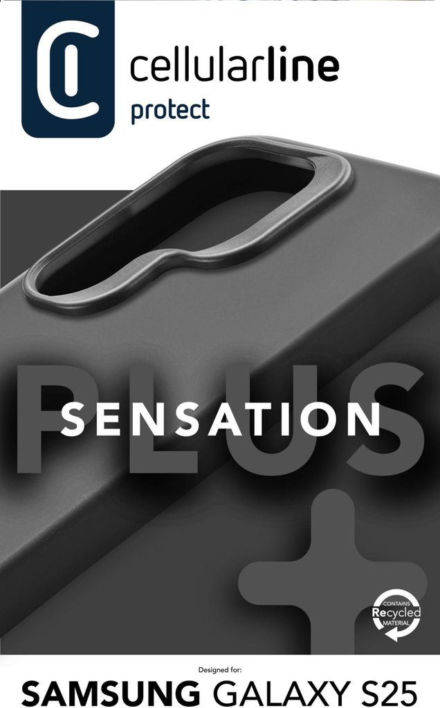 Cellularline Galaxy S25 Case Black - Monochromatisches Cover