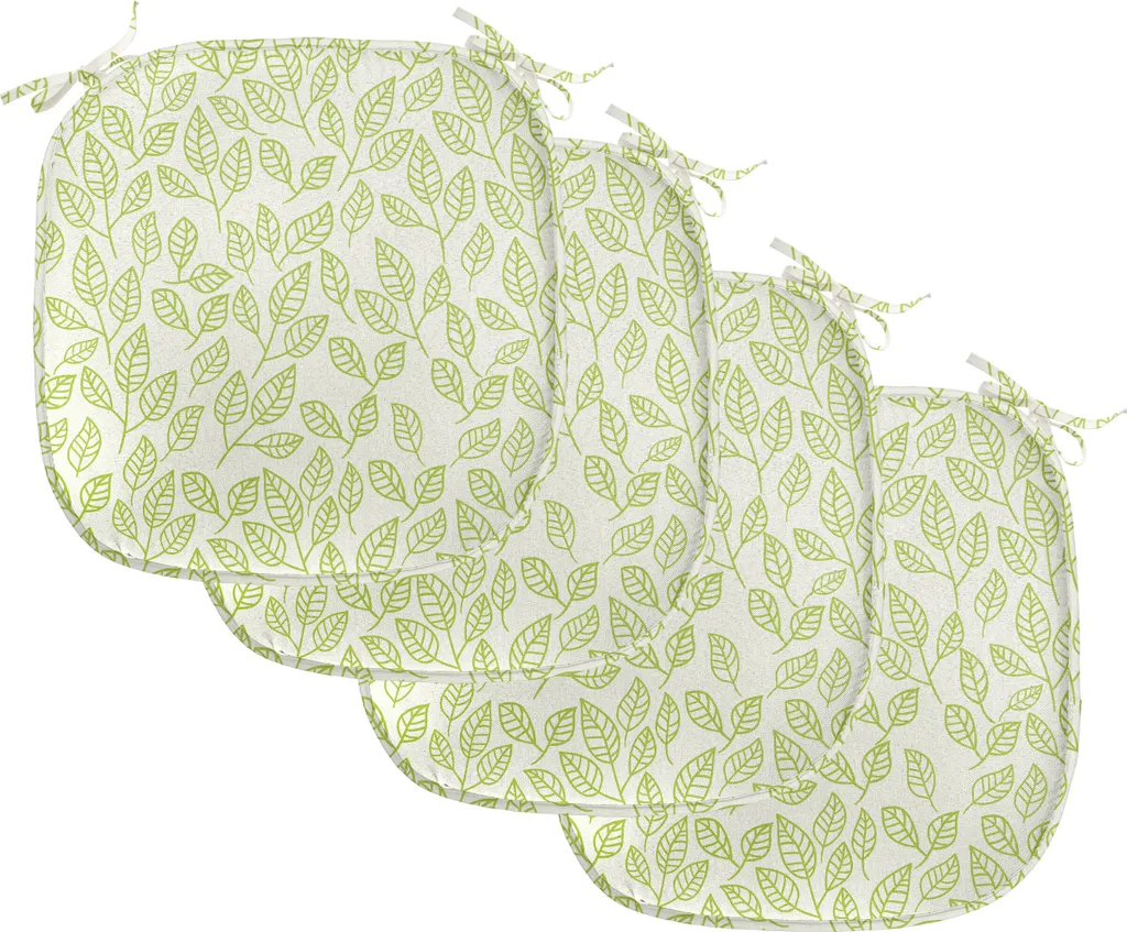 Coussin Décoratif pour Salle à Manger Lot de 4 Feuilles Vertes 40cm