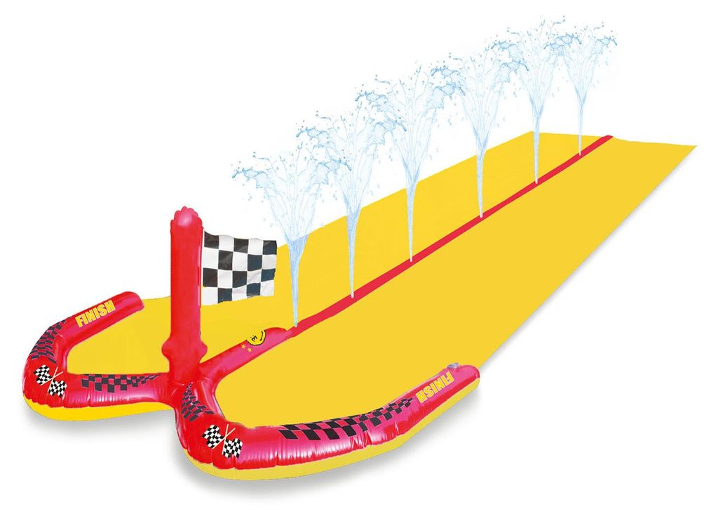 Toboggan aquatique double avec jet d'eau Image du produit 