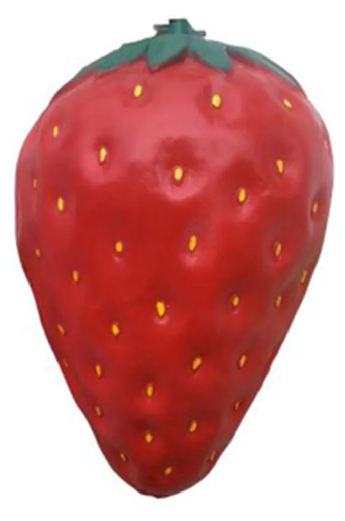 Sculpture Fraise en Résine Rouge - Décoration de Jardin Haute Qualité