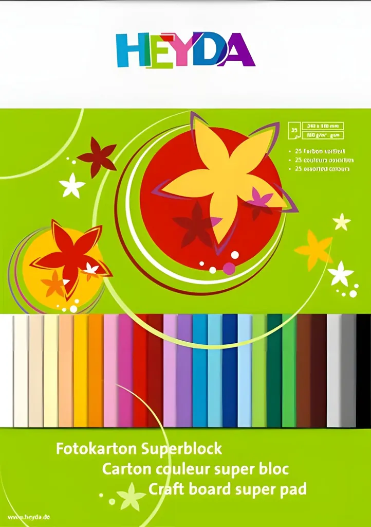 Heyda 204772509 Bloc Photo Carton 24 x 34 cm 25 Couleurs Assorties