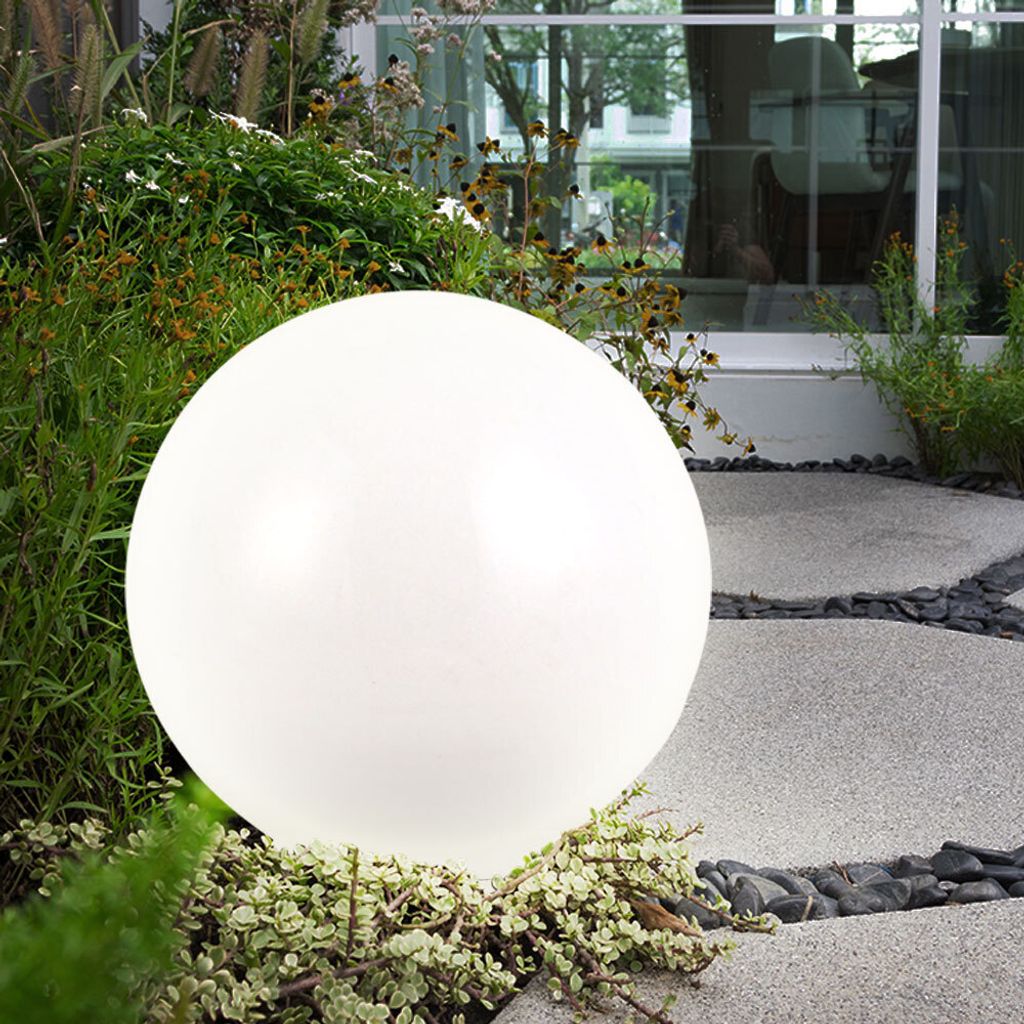 2er LED Solarleuchte, Kugel weiß, H 62 cm Produktbild 12