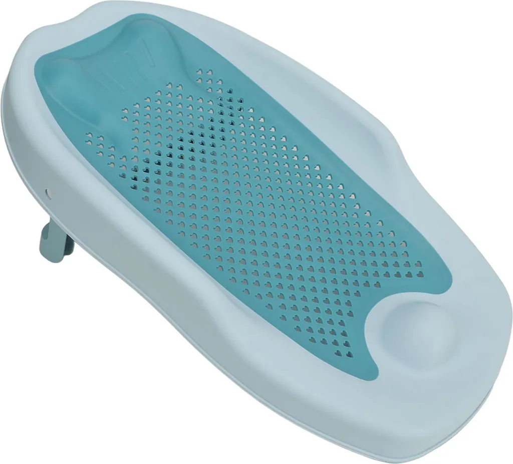 Supporto Ergonomico per Vaschetta Bagnetto Neonati Blu Pieghevole - 4
