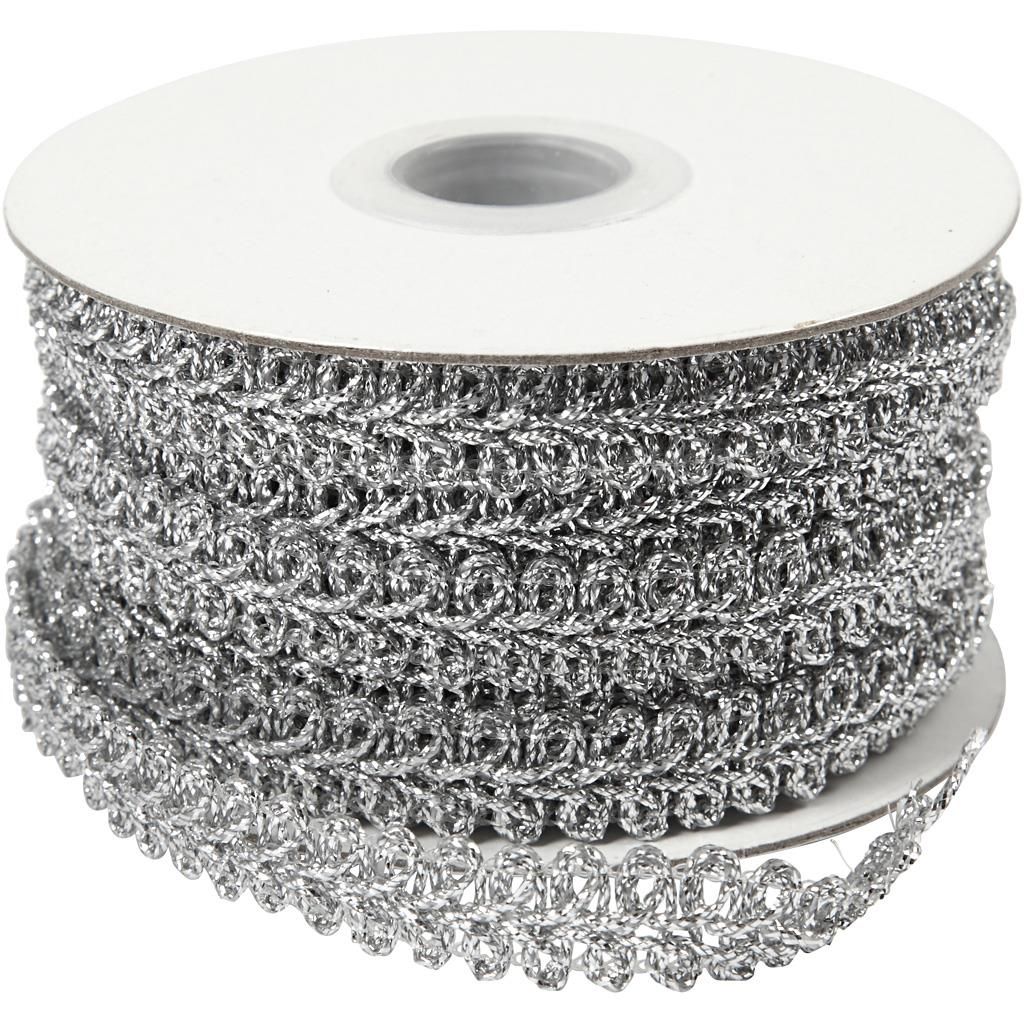 Creativ Company dekoratives Flechtband silber 10 mm 10 m metallic Basteln