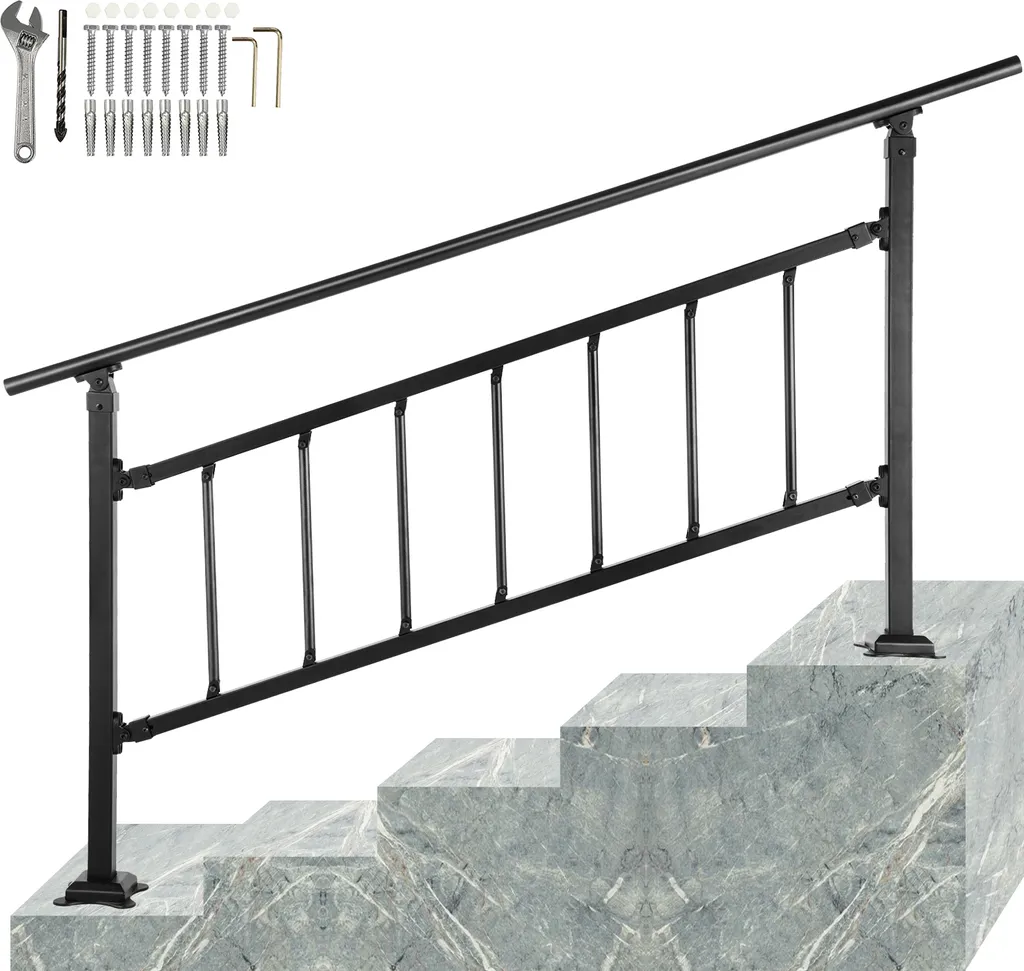 Main courante d'extérieur pour escalier de jardin - Rampe sécurisée