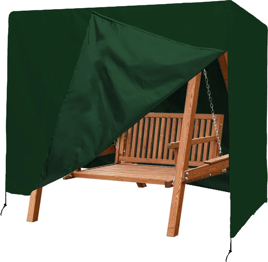 Copertura Per Dondolo Hollywood 3 Posti – Impermeabile Antipolvere Con Cerniere, Verde, 220x125x170 Cm, Protezione Totale Per Esterno