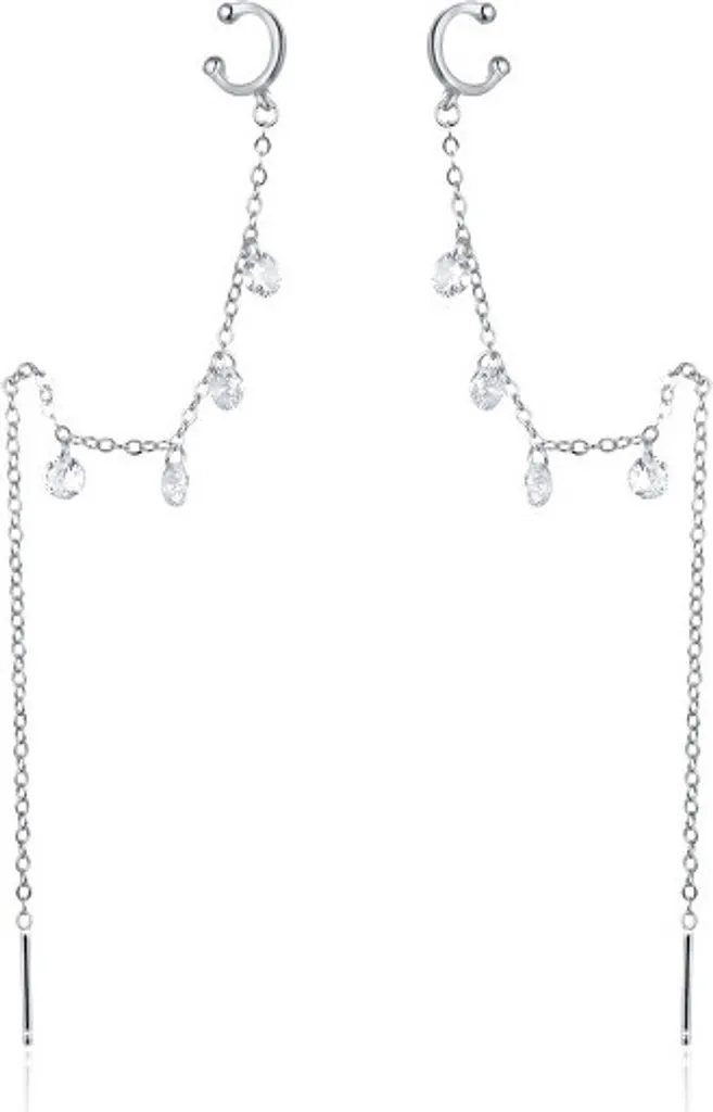 Boucles d'oreilles pendantes zircons pour femme style chic et fluide
