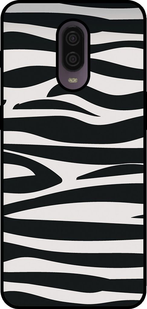 Smartphonica Telefon Fall geeignet für OnePlus 6T mit Zebra-Druck - TPU zurück Abdeckung Fall Zebra-Design - Schwarz Weiß