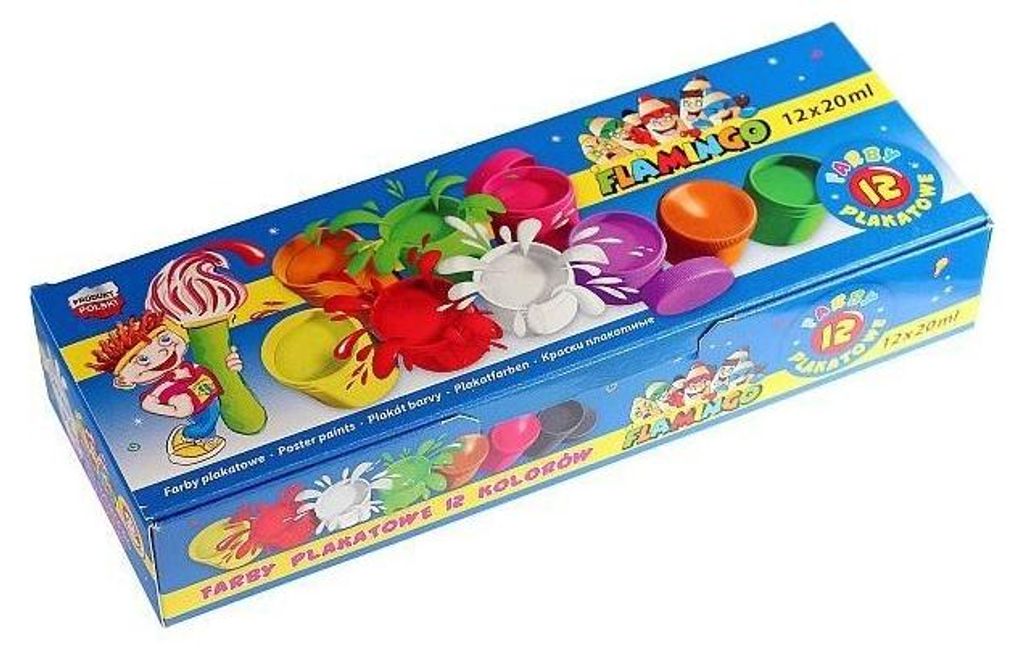 Farby plakatowe 12 kolorów 20 ml