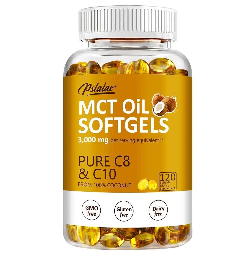 MCT-Oil 3000mg (120 Kapseln) Nahrungsergänzungsmittel, Haut, Gewicht, Immunsystem, Gehirngesundheit, Energie, Stoffwechsel