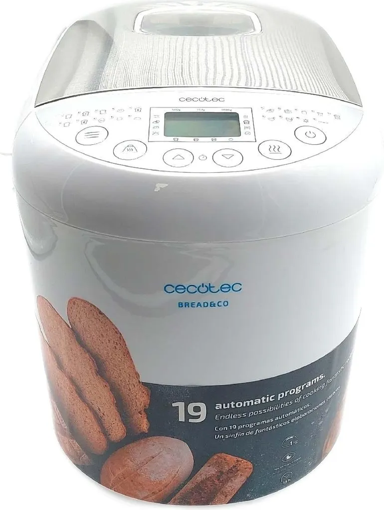 Machine à pain 550W Cecotec avec 19 programmes et départ différé 15h - 9