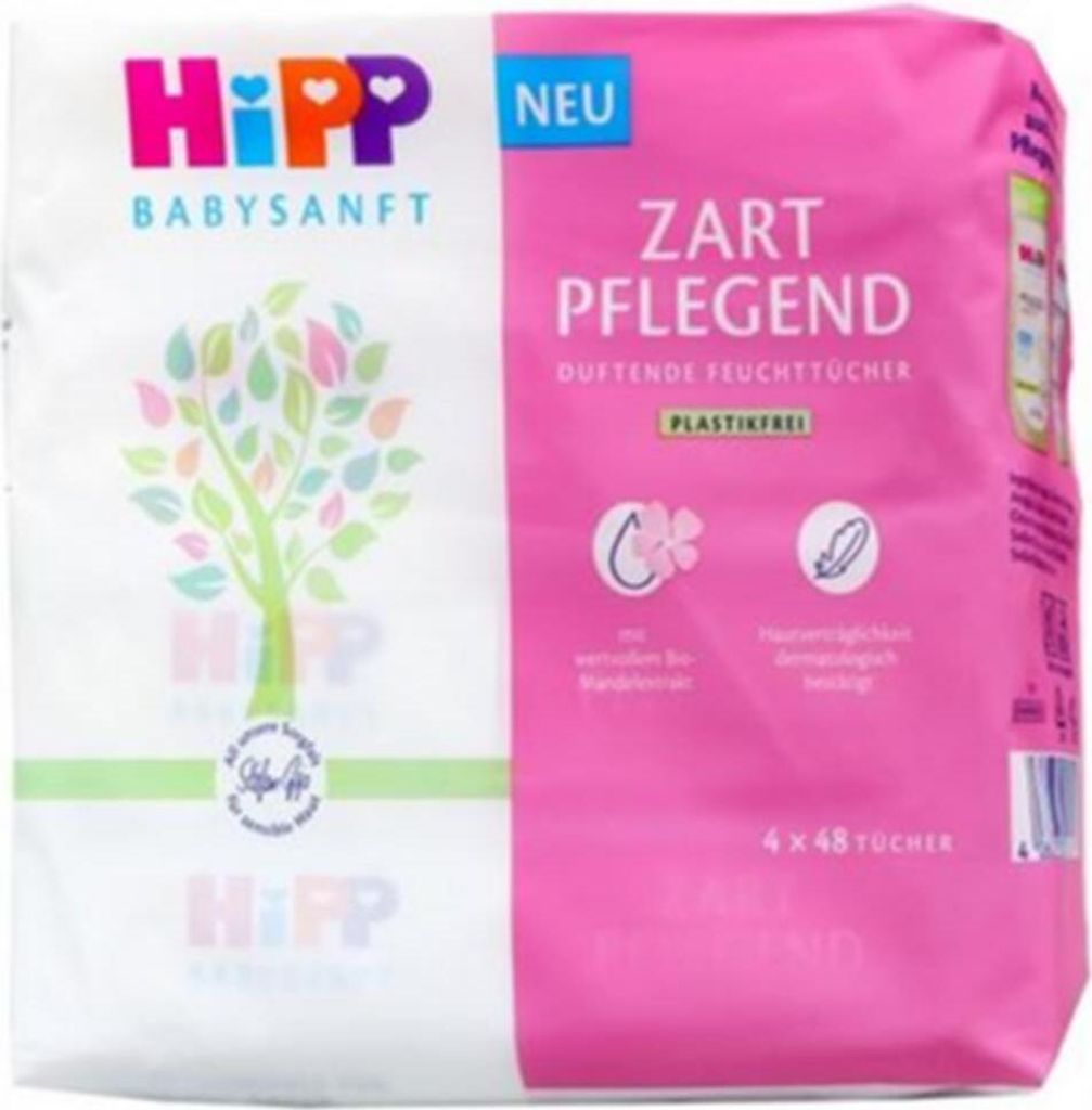 Hipp Babysanft Zart & Pflegend Feuchttücher 4 x 48 Tücher Produktbild 