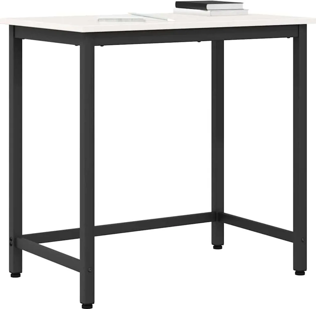 Tavolo Bianco 80x50 Legno Acciaio | Scrivania Moderna Cameretta