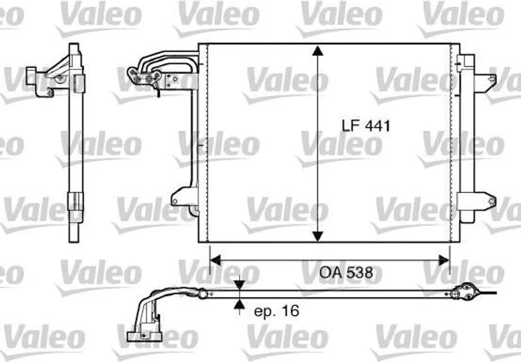 Condensateur de Climatisation pour Caddy et Touran - Modèle Valeo OE