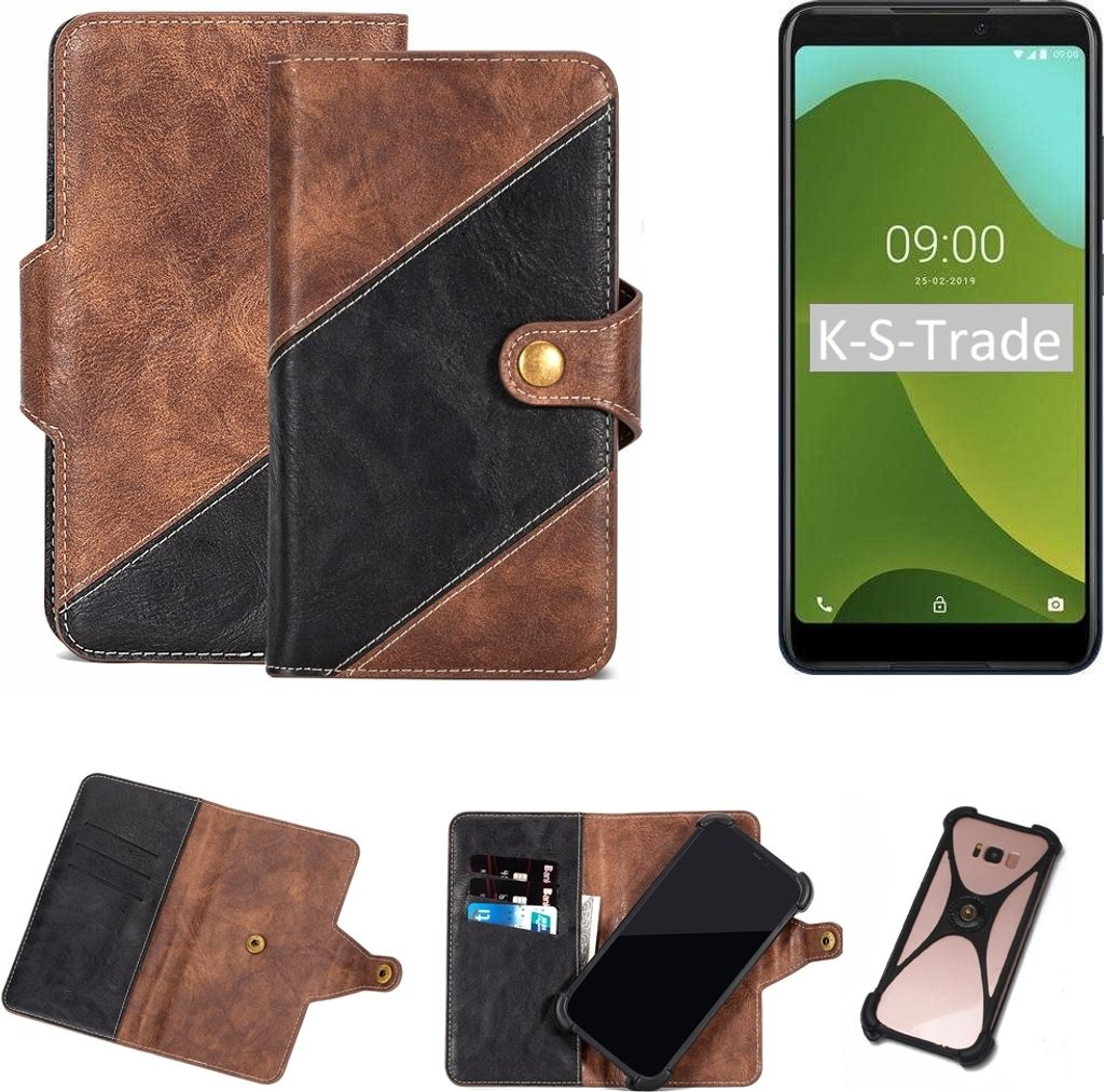 K-S-Trade Handyhülle Schutzhülle Bookstyle Case kompatibel mit Wiko Jerry 4 Klapphülle Cover Hülle Schutztasche 1x
