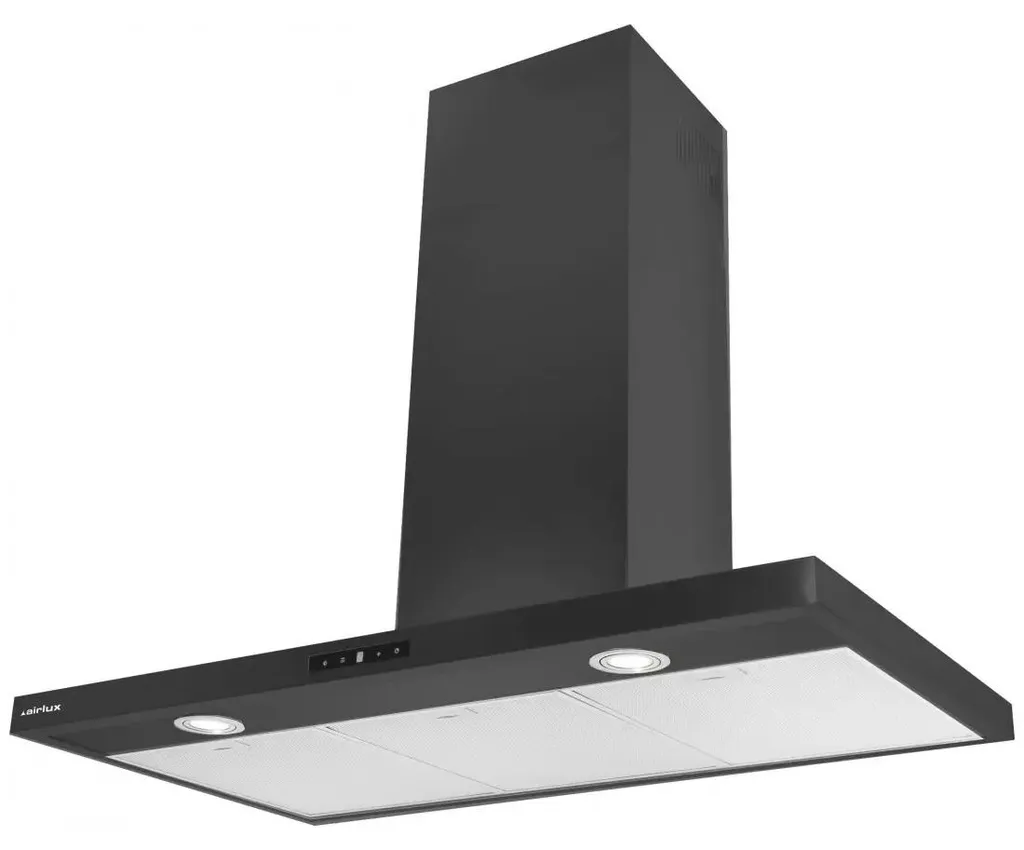 Hotte murale Airlux 90 cm 564 m3/h 63 dB Noir Mat haute performance