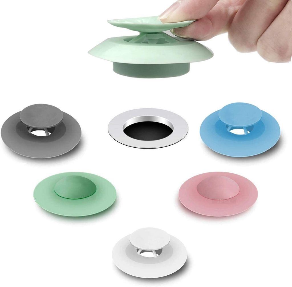 5 Stück Abflussstopfen, Universal Silikon Badewannenstöpsel Produktbild 3