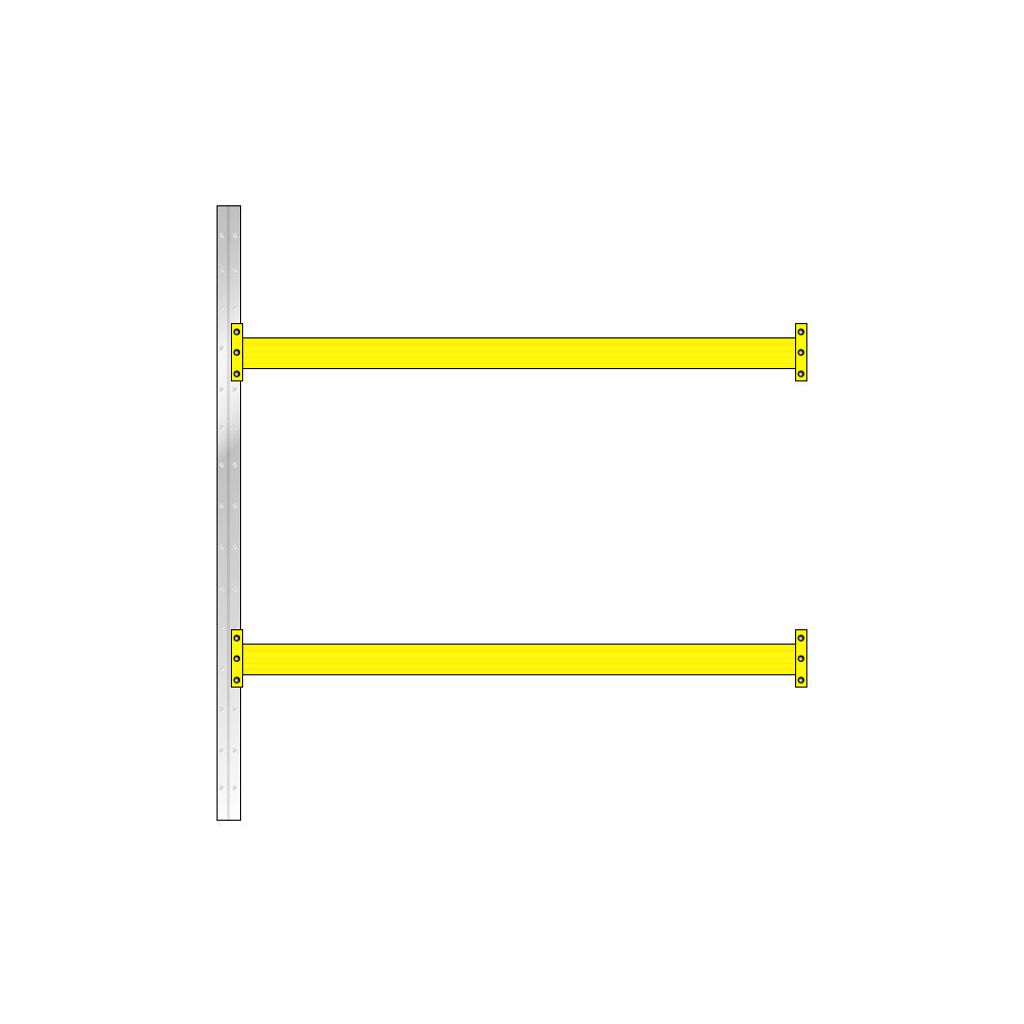 Anbauregal zu Palettenregal, 2 Paar Tragbalken, BxTxH 2785 x 1110 x 3000 mm, Fachlast 2600 kg/Tragbalkenpaar, Stecksystem, erweiterbar