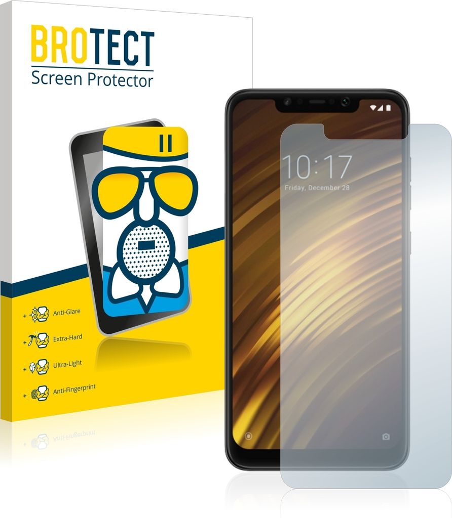 BROTECT Entspiegelungs Schutzglas für Xiaomi Pocophone F1 Schutzfolie Panzer Folie Glas Display Schutz matt