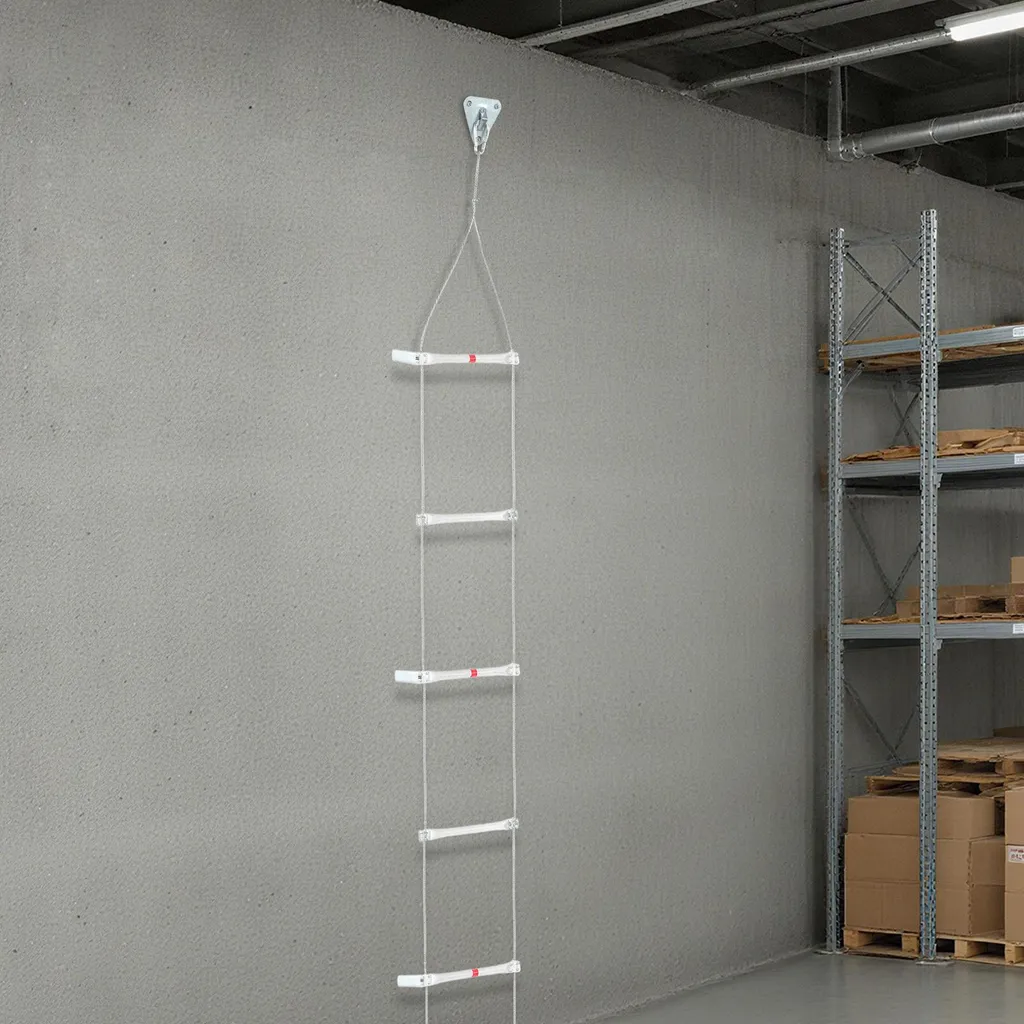 Escalier de secours robuste 200kg - Échelle 15m barre large 30cm